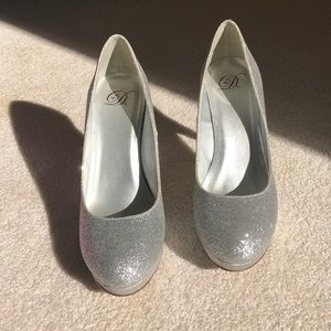 Sparkly Silver Heels
